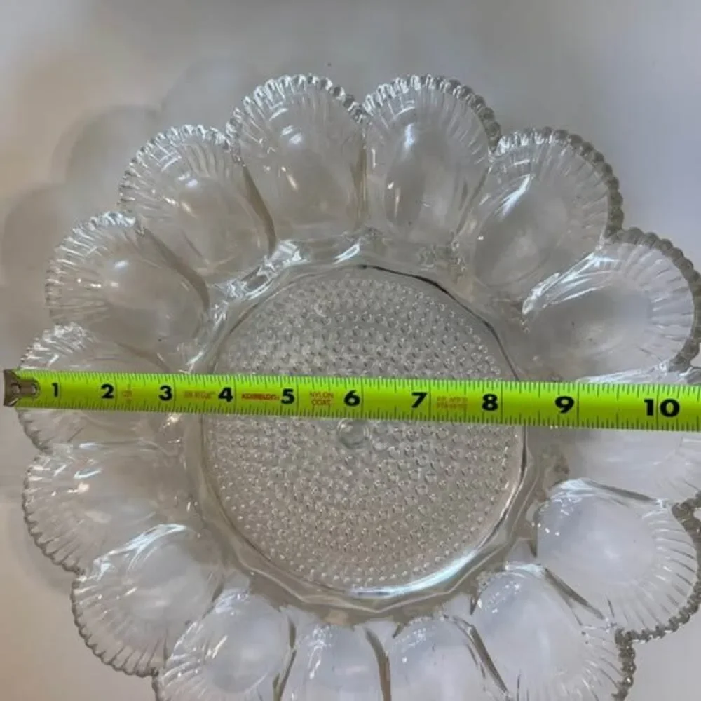 Vintage Glass Deviled Egg Platter $10 Stamford
